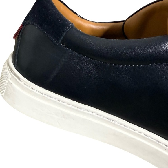 Bally Men’s Leather Suede Sneakers Black Red Stripe Size US 9 EU 39.5 - Picture 12 of 14